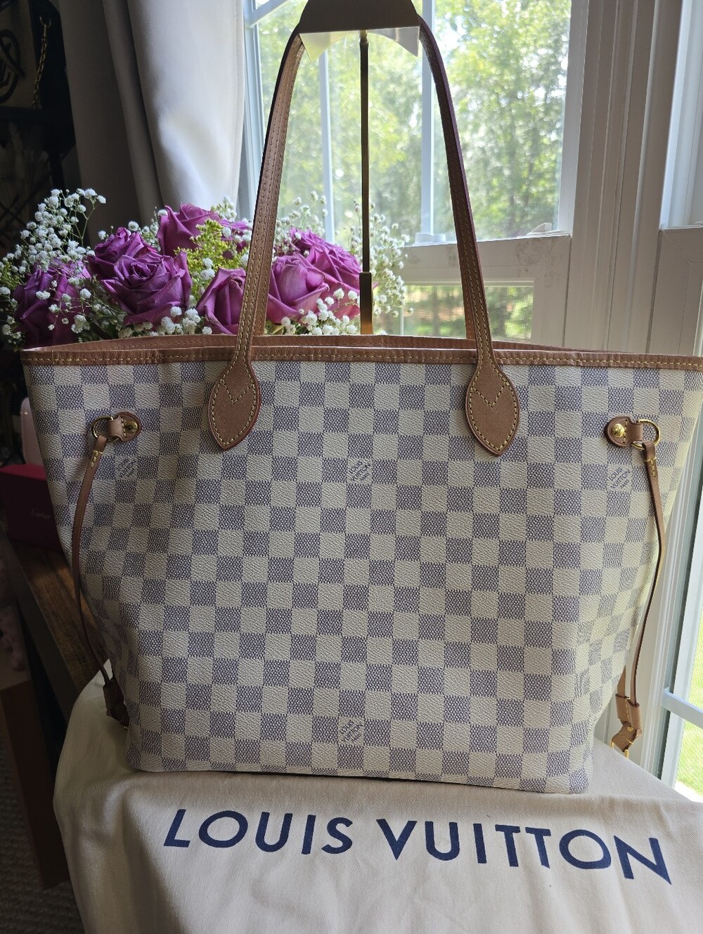 Louis Vuitton Neverfull MM — Damier Azur (2020)